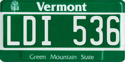 VT license plate LDI536