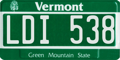 VT license plate LDI538