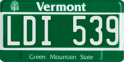 VT license plate LDI539