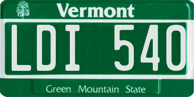 VT license plate LDI540