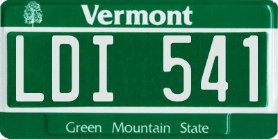 VT license plate LDI541