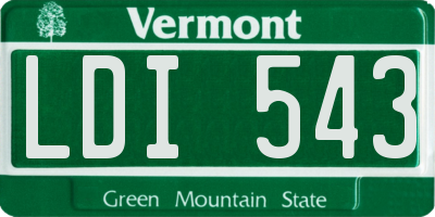 VT license plate LDI543