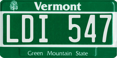 VT license plate LDI547