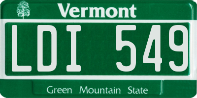 VT license plate LDI549