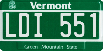 VT license plate LDI551