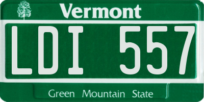 VT license plate LDI557