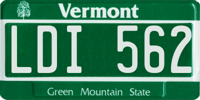 VT license plate LDI562
