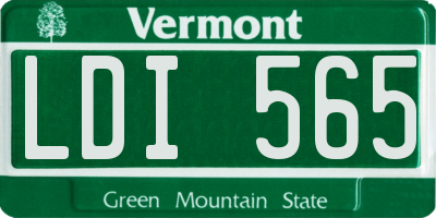 VT license plate LDI565