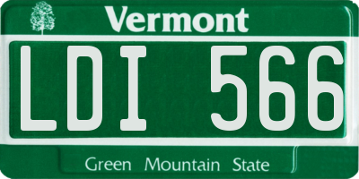 VT license plate LDI566