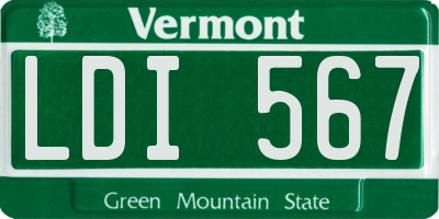 VT license plate LDI567