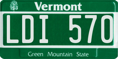 VT license plate LDI570