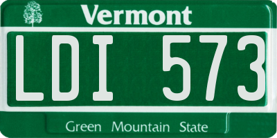 VT license plate LDI573