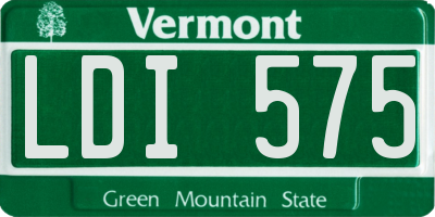 VT license plate LDI575