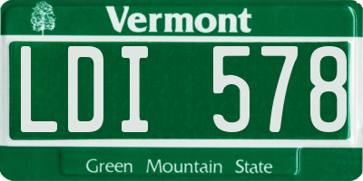 VT license plate LDI578