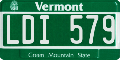 VT license plate LDI579