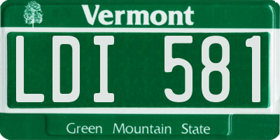 VT license plate LDI581