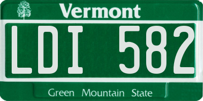 VT license plate LDI582