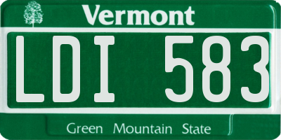 VT license plate LDI583
