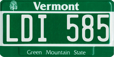 VT license plate LDI585