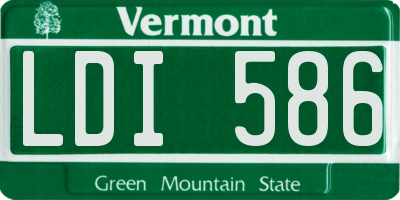 VT license plate LDI586