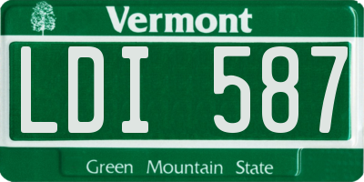 VT license plate LDI587
