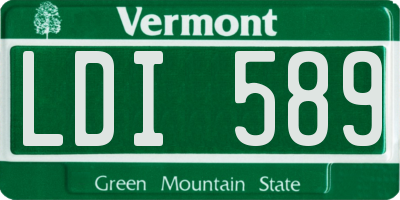 VT license plate LDI589