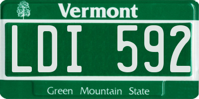 VT license plate LDI592