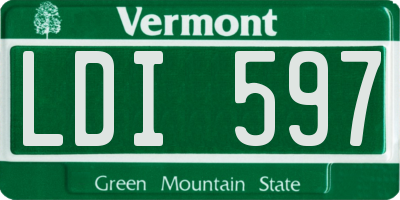 VT license plate LDI597