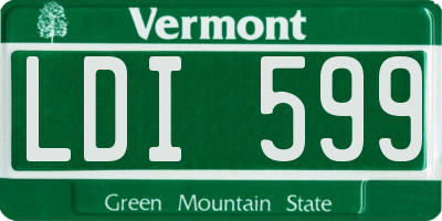 VT license plate LDI599