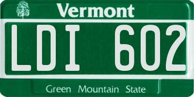 VT license plate LDI602