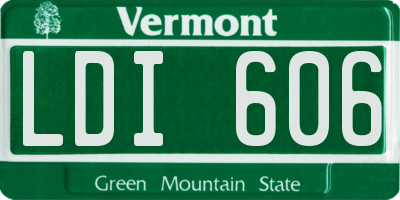 VT license plate LDI606