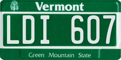 VT license plate LDI607