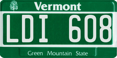 VT license plate LDI608