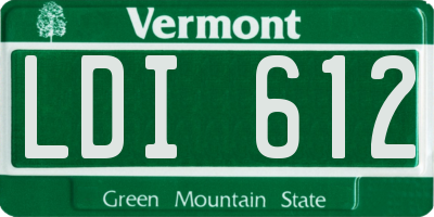 VT license plate LDI612