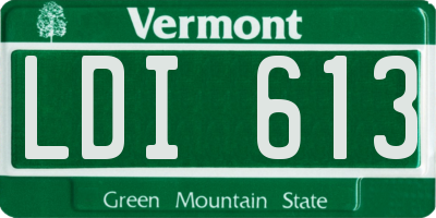 VT license plate LDI613