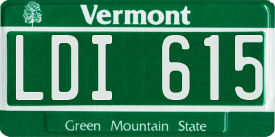 VT license plate LDI615