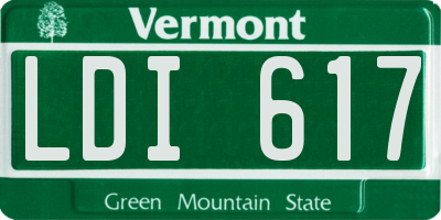 VT license plate LDI617