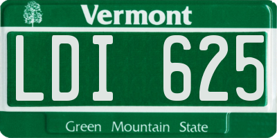 VT license plate LDI625