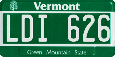 VT license plate LDI626