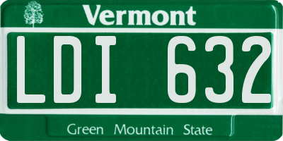 VT license plate LDI632