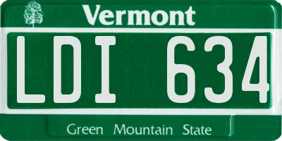 VT license plate LDI634