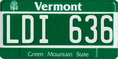 VT license plate LDI636