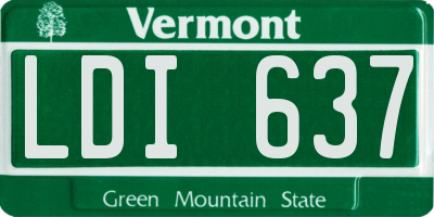 VT license plate LDI637