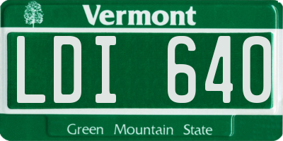 VT license plate LDI640