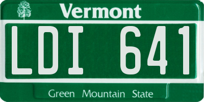 VT license plate LDI641