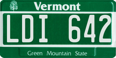 VT license plate LDI642