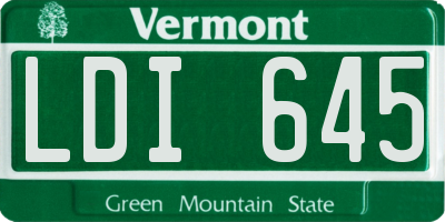 VT license plate LDI645