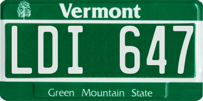 VT license plate LDI647