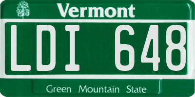 VT license plate LDI648