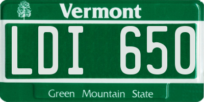 VT license plate LDI650